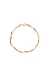 Aurate New York Herringbone Twist Bracelet In Yellow
