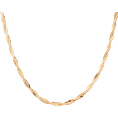 Aurate New York Herringbone Twist Necklace In Orange