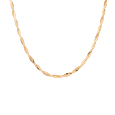 Aurate New York Herringbone Twist Necklace In White