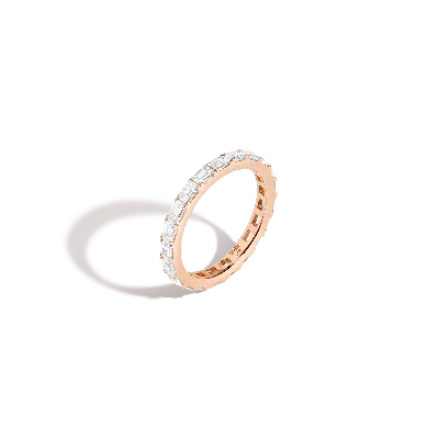 Aurate New York Horizontal Emerald Diamond Eternity Ring In Rose