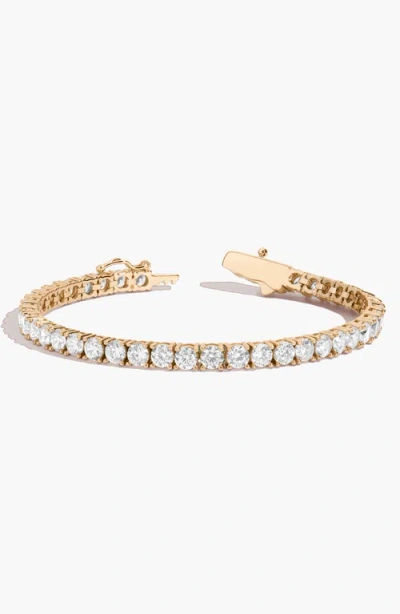 Aurate New York Lab Grown 10ct White Sapphire Tennis Bracelet In Gold