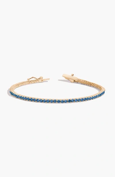 Aurate New York Lab Grown 3ct Blue Sapphire Tennis Bracelet