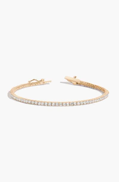 Aurate New York Lab Grown 3ct White Sapphire Tennis Bracelet In Gold