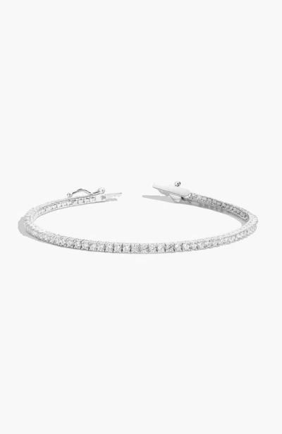 Aurate New York Lab Grown 3ct White Sapphire Tennis Bracelet In Green