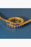 Aurate New York Lab Grown 6ct Blue Sapphire Tennis Bracelet In Gold