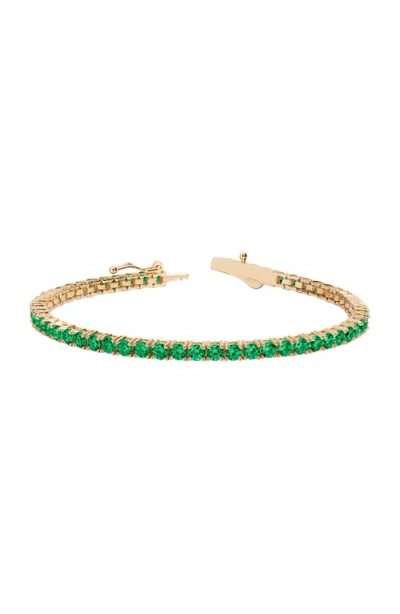 Aurate New York Lab Grown 6ct Emerald Tennis Bracelet In Green