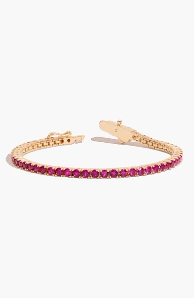 Aurate New York Lab Grown 6ct Red Ruby Tennis Bracelet In Pink