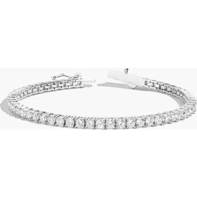 Aurate New York Lab Grown 6ct White Sapphire Tennis Bracelet In Silver