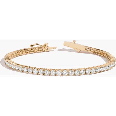 Aurate New York Lab Grown 6ct White Sapphire Tennis Bracelet In Gold