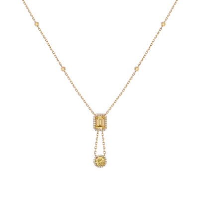 Aurate New York Lab Grown Canary Edwardian Lariat Necklace In White