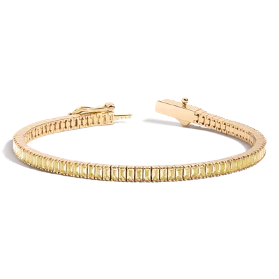 Aurate New York Lab Grown Citrine Baguette Tennis Bracelet In Yellow