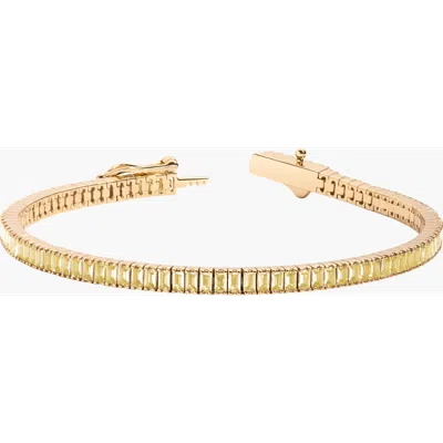 Aurate New York Lab Grown Citrine Baguette Tennis Bracelet In Gray