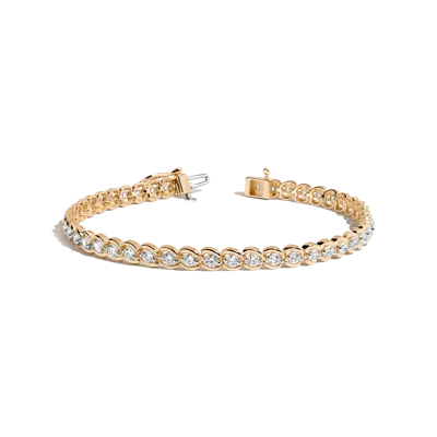 Aurate New York Lab Grown Diamond Bezel Estate Tennis Bracelet In Yellow