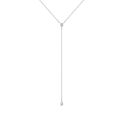 Aurate New York Lab Grown Diamond Bezel Lariat In White