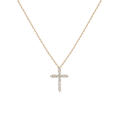 Aurate New York Lab Grown Diamond Cross Necklace In Gold