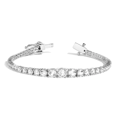 Aurate New York Lab Grown Diamond Graduated Modern Tennis Bracelet In White
