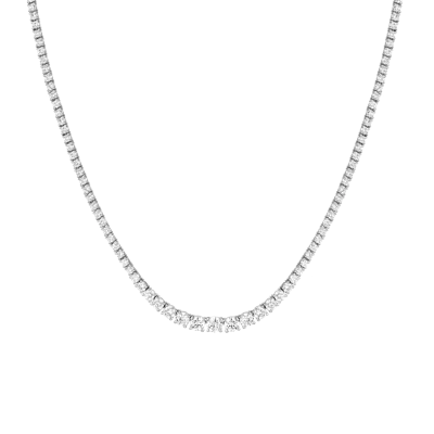 Aurate New York Lab Grown Diamond Graduated Modern Tennis Necklace In Yellow
