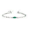 Aurate New York Lab Grown Diamond Tennis Bracelet With Emerald In Rose