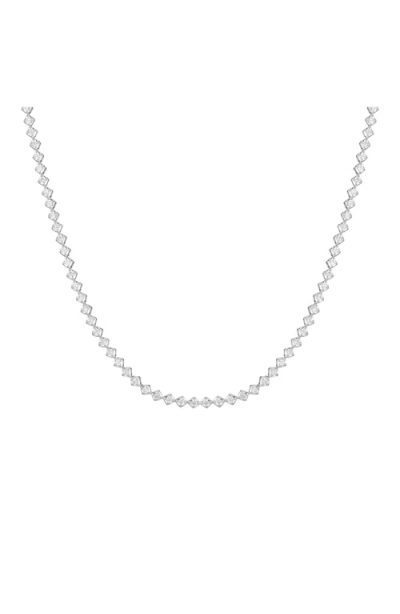 Aurate New York Lab Grown Diamond Tennis Choker Necklace In White
