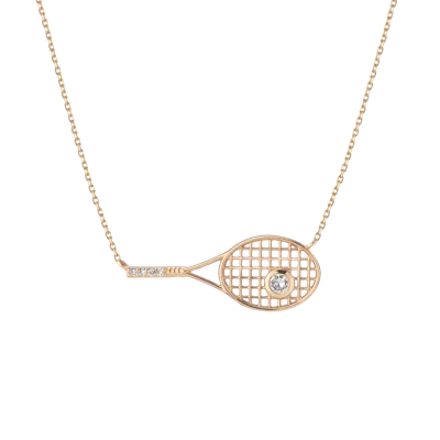 Aurate New York Lab Grown Diamond Tennis Racket Necklace In White