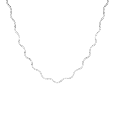 Aurate New York Lab Grown Diamond Wave Tennis Necklace In Rose