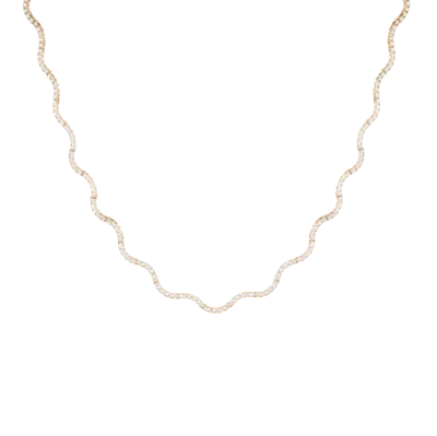 Aurate New York Lab Grown Diamond Wave Tennis Necklace In Yellow