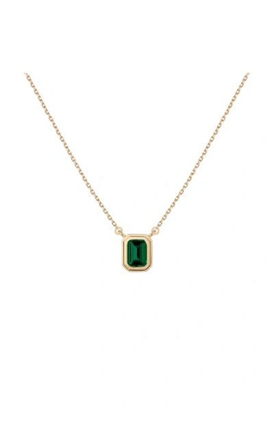 Aurate New York Lab Grown Emerald Heirloom Necklace In Green