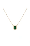 Aurate New York Lab Grown Emerald Heirloom Necklace In Gold