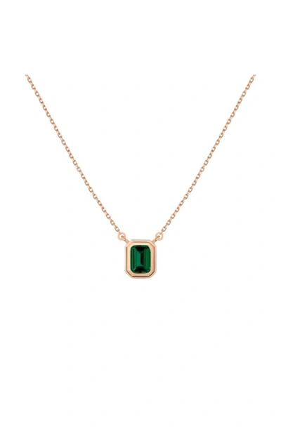 Aurate New York Lab Grown Emerald Heirloom Necklace In Gray