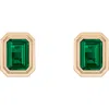 Aurate New York Mini Lab Grown Emerald Heirloom Stud Earrings In Green