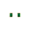 Aurate New York Mini Lab Grown Emerald Heirloom Stud Earrings In Yellow