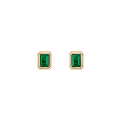 AURATE NEW YORK AURATE NEW YORK LAB GROWN EMERALD HEIRLOOM STUD EARRINGS