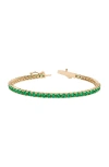 Aurate New York Lab Grown Emerald Tennis Bracelet In Green