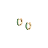 Aurate New York Lab Grown Green Emerald Baguette Huggie Earrings In Yellow