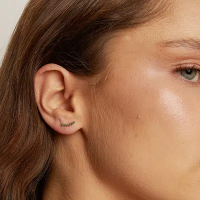 Aurate New York Lab Grown Green Emerald Climber In Yellow