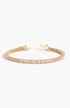 Aurate New York Lab Grown Morganite Baguette Tennis Bracelet In Gold