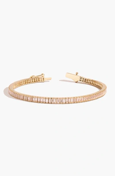 Aurate New York Lab Grown Morganite Baguette Tennis Bracelet In Gold