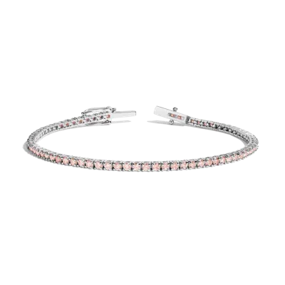Aurate New York Lab Grown Pink Diamond Tennis Bracelet In White