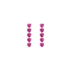 Aurate New York Lab Grown Pink Sapphire Heart Tennis Earrings In White