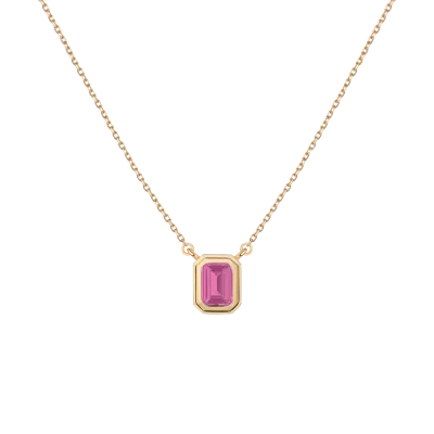 Aurate New York Lab Grown Pink Sapphire Heirloom Necklace In Gold