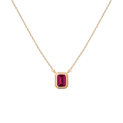 Aurate New York Lab Grown Red Ruby Heirloom Necklace In Yellow