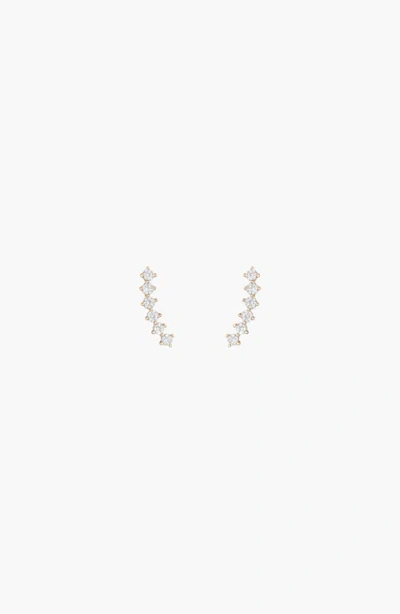 Aurate New York Lab Grown Sapphire Climber Flatback Earring In Gold