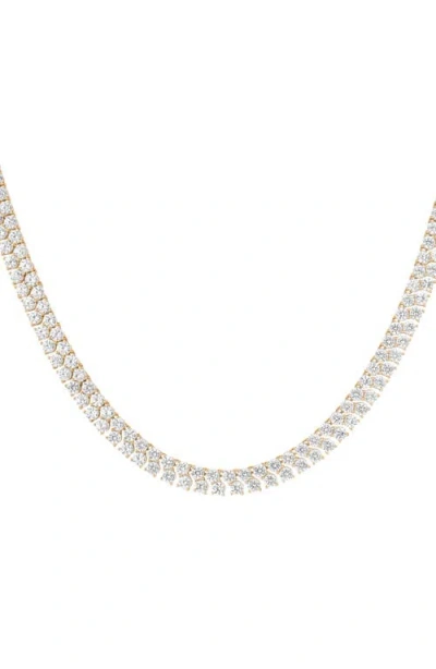 Aurate New York Lab Grown Sapphire Double Row Tennis Necklace In Gold
