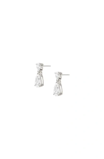 Aurate New York Lab Grown Sapphire Pear Drop Earrings In Metallic