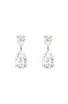 Aurate New York Lab Grown Sapphire Pear Drop Earrings In White