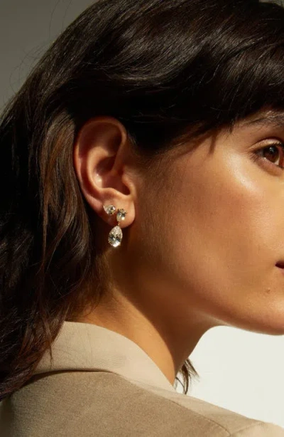 Aurate New York Lab Grown Sapphire Pear Drop Earrings In Yellow Gold Vermeil