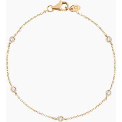 Aurate New York Lab Grown White Sapphire Station Bracelet In Yellow