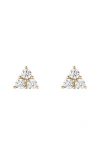 Aurate New York Lab Grown Sapphire Trinity Stud Earrings