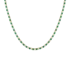 Aurate New York Lab Grown White Sapphire And Green Emerald Alternating Tennis Necklace In Yellow