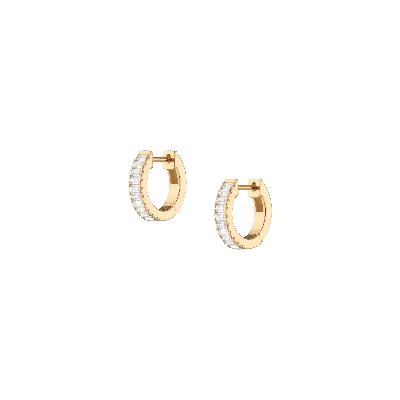 Aurate New York Lab Grown White Sapphire Baguette Huggie Earrings In Yellow